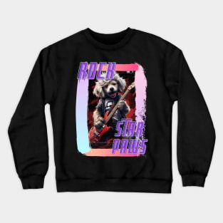 "Rock Star Dog: Rocker Canine with Electric Guitar" Crewneck Sweatshirt